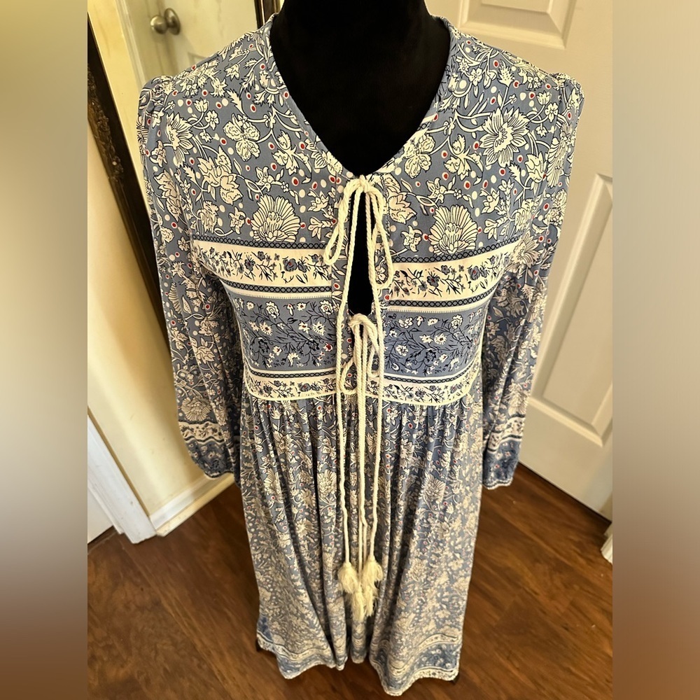 R. Vivimos Bohemian V-Neck Midi Dress - Picture 6 of 8